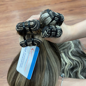 Hot Deal Vietnamese Piano Color Machine Weft Hair Extensions Double Drawn <b>Thick</b> Full Ends Premium Quality No Shedding - Product Image 2