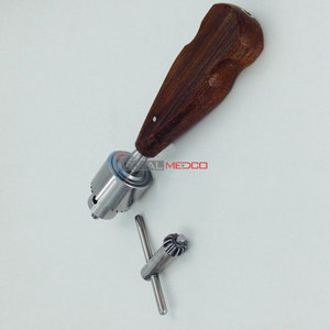 Orthopedic Bone <b>Hand</b> <b>Drill</b> Wood Handle Veterinary Orthopedic Instrument High Precision Manual Surgical Bone Drilling Tool - Product Image 3