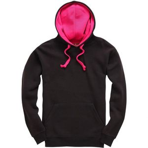 Sweat-shirt à capuche bicolore noir et gris pour homme, pull décontracté avec capuche contrastée - Product Image 3