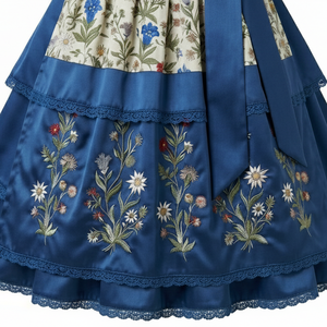 Robe Dirndl de haute qualité pour femmes, tissu respirant, broderie allemande, longueur genou, sans manches, coupe confortable, robe Dirndl pour femmes - Product Image 6