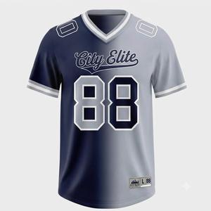 เสื้อฟุตบอลอเมริกันคุณภาพสูงสำหรับผู้ชาย เนื้อผ้าระบายอากาศได้ดี มีไซส์ใหญ่ให้เลือก ราคาขายส่ง เสื้อฟุตบอลอเมริกันคุณภาพดี - Product Image 4