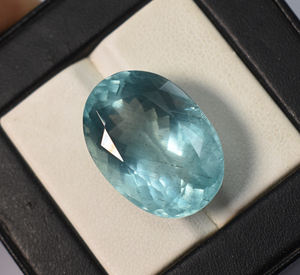 Aquamarine naturelle ovale 20 cts forme ovale 21X16.5X10mm, taille de bague et très belle, pour la fabrication de bijoux taille calibrée - Product Image 5