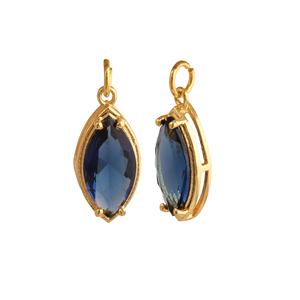 Iolite cuarzo diseñador punta conjunto chapado en oro latón encanto colgante elegante joyería personalizada componente para creaciones - Product Image 3