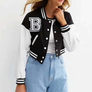 Ladies Satin <b>Varsity</b> <b>Jacket</b> Lightweight Baseball <b>Bomber</b> Fashion Streetwear Wholesale Factory Supplier <b>Varsity</b> <b>Jackets</b> for Street - Product Image 2