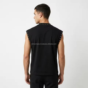 Débardeur personnalisé imprimé numériquement avec des strass – Jersey 100 % coton, tissu doux et respirant |   Streetwear unisexe surdimensionné - Product Image 4