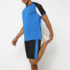 Conjunto Deportivo de Verano para Hombre al por Mayor, Ropa Deportiva de Secado Rápido, Conjunto de Camiseta y Pantalones Cortos para Hombre, Conjuntos de Camiseta y Pantalones Cortos de Algodón Transpirable - Product Image 1