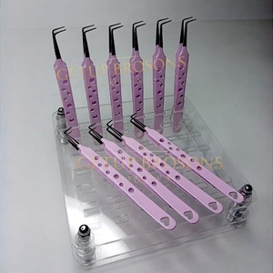 Best Stainless Steel <b>Smooth</b> Tip 90 Degree Eyelash Extension Tweezers Diamond Grip Silver Tip Heart Cutout Design Beauty <b>Tools</b> - Product Image 3