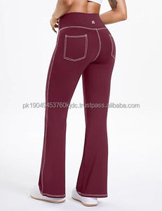 Pantalon de yoga évasé pour femmes taille haute contrôle du ventre Fitness pantalon de yoga pantalon Bootcut pour femmes - Product Image 2