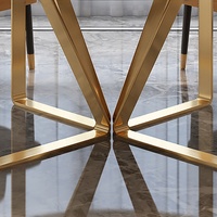 Meubles de luxe, design moderne, table à manger ronde en marbre naturel pour salle à manger, meubles de restaurant et de café, table à manger