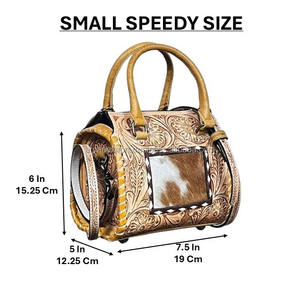 2026 Handcrafted <b>Tooled</b> Cowhide Leather Crossbody <b>Small</b> Handbags New Women Stylish Daily Carry Fashionable Travel Duffel Bags - Product Image 2