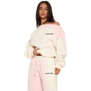 Ensemble de survêtement décontracté deux pièces pour femme, sweat-shirt à épaules dénudées et pantalon en molleton, coupe ample, taille élastique, jambe large, tenue de sport - Product Image 3