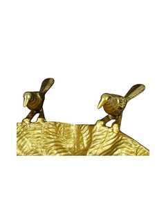 Bol en métal fait main avec poignées en forme d'oiseaux, finition dorée polie, pour servir les aliments, décorer, style glamour, choix recommandé - Product Image 3