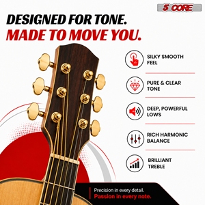 กีตาร์โปร่ง 5 คอร์ 6 สาย รุ่น Light Gauge Steel Carbon Core ให้เสียงใสทรงพลัง ทนทาน รุ่น GS AC คุณภาพพรีเมียม - Product Image 3