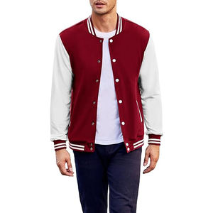 Veste universitaire en similicuir pour homme, style Letterman, mélange de laine, fermeture à boutons-pression, poignets côtelés, patchs personnalisés - Product Image 1