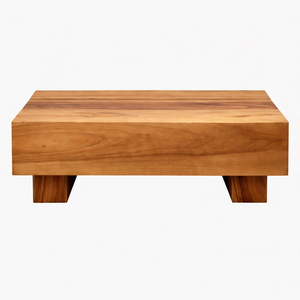 Table basse rectangulaire en bois de suar massif artisanal, style scandinave moderne, mobilier de salon de luxe - Product Image 2