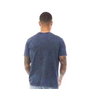 T-shirt court vintage délavé à l'acide pour hommes, coupe ample, 250 g/m², en coton épais, imprimé numériquement, tricoté, vente en gros - Product Image 2