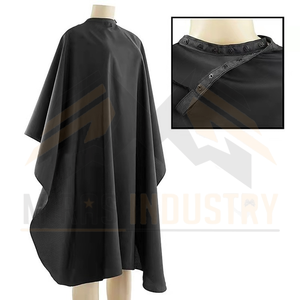 Cape de coiffure unisexe en polyester noir résistante à l'eau, combinaison de travail - Product Image 2