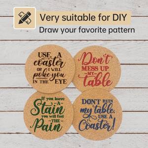 Wholesale Custom 10cm ABSorbent <b>Cork</b> Wood Drink <b>Coasters</b> Round Square Designs with Classic Style Printed <b>Cork</b> <b>Coaster</b> - Product Image 5