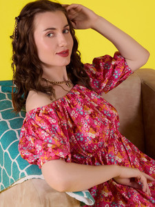 Robe Formelle Imprimée Florale Écologique à Taille Naturelle Longueur Genou pour Femme – Prix depuis l'Inde - Product Image 2