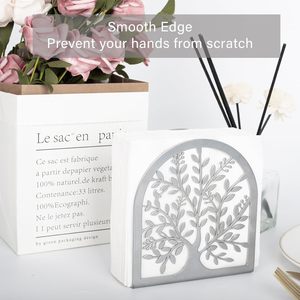 Porte-serviettes vertical en métal argenté, décoratif en forme de feuille, distributeur de serviettes en papier, support de table pour cocktails, organiseur de salle à manger - Product Image 6