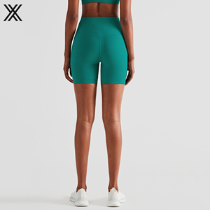 Shorts Deportivos Beige de Cintura Alta para Mujer, Sin Costuras, de Secado Rápido, Cintura Elástica, Shorts de Ciclismo para Gimnasio - Product Image 5