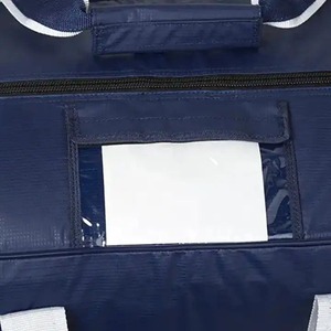 Sac de hockey sur glace en toile marine écologique, capacité 50-70L, garniture blanche, doubles poignées, option logo personnalisé pour le sport - Product Image 6