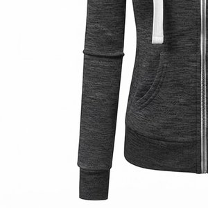 Sweat-shirt à capuche zippé pour femme, personnalisé avec logo, très demandé, couleur unie, tricoté, manches longues, respirant, pour l'automne et l'hiver - Product Image 6