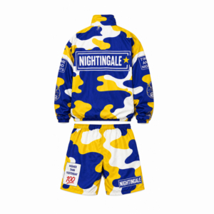 Conjunto de Chaqueta Cortavientos y Pantalones Cortos Deportivos de Nailon Reflectante con Diseño de Camuflaje de Última Moda para Hombre - Product Image 6