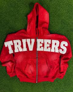 เสื้อแจ็คเก็ตฮู้ดดี้ฟลีซหนานุ่มทรงโอเวอร์ไซส์แบบซิป รุ่น Triveers ยอดขายสูงสุดปี 2026 สไตล์สตรีทแฟชั่นสำหรับผู้ชาย สามารถสั่งทำได้ - Product Image 3