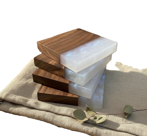 Posavasos Cuadrado de Madera con Incrustaciones de Resina Epoxi de Primera Calidad para Hogar, Hoteles y Restaurantes, Elegante Protector de Mesa para Hogar, Oficina y Decoración - Product Image 2