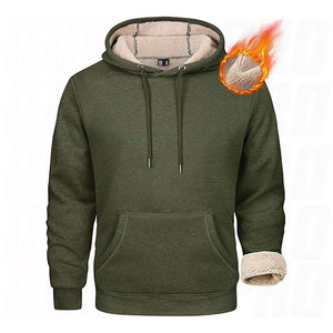 <b>Mens</b> Winter Heavy <b>Sherpa</b> Fleece Lined <b>Hoodie</b> Thick Warm Pullover Hooded Sweatshirt Strong Stitch Finish DTG Printing Hoodies - Product Image 1