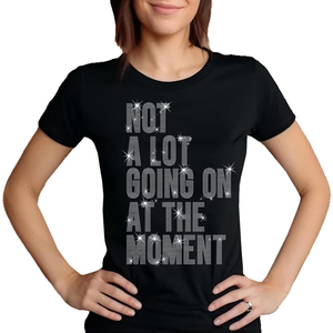 Camisetas transpirables al por mayor de longitud regular para mujer, color negro, de secado rápido, con logotipo de diamantes de imitación, para verano, para damas adultas. - Product Image 5