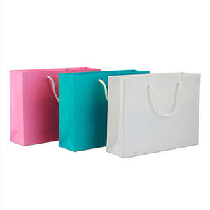 Custom Logo Kraft Paper Tote Bags Black, Brown, White Plain Packaging Bags for T-<b>Shirts</b> & Promotions - Product Image 4