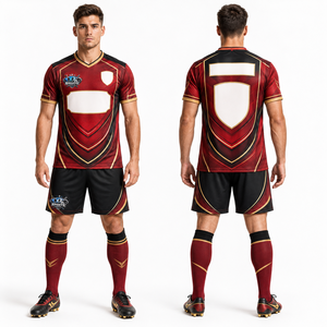 Nouvelles tenues de football en micro-mesh polyester, anti-boulochage, taille personnalisée, broderie, vêtements de sport respirants - Product Image 1