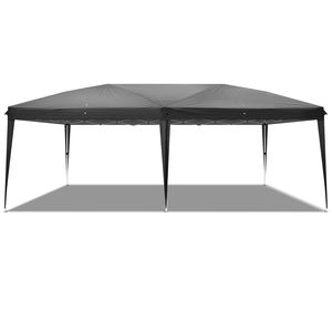 Tenda a baldacchino istantanea 10x20 piedi con telaio in acciaio 28/22mm, tessuto Oxford 210D nero, senza pareti laterali - Product Image 4