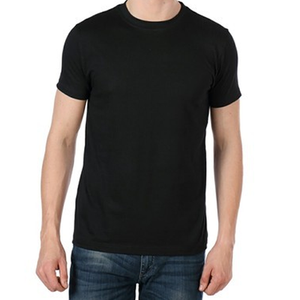 T-shirt à manches courtes col rond 100% coton de qualité supérieure pour hommes, couleur noire, tissu tricoté, orienté vers l'exportation - Product Image 3