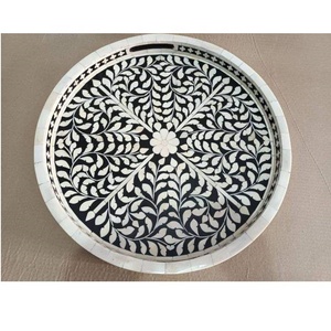 Inlay en résine d'os Art Déco, forme personnalisée pour table basse, présentoir à snacks et fruits, cadeau d'anniversaire/bar mitzvah, qualité export - Product Image 2