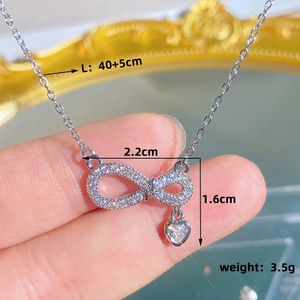 Collar con Forma de Corazón para Mujer en Acero Inoxidable 304 con Baño de Oro de 0.03µm de Espesor con Incrustaciones de Circonio en Cadena de Cable - Product Image 2