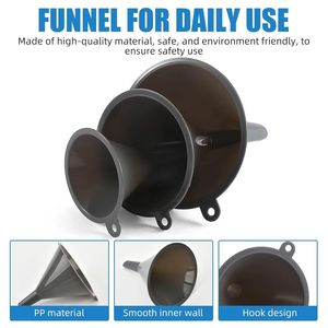 Set di 3 imboccatori da cucina rotondi in plastica resistente, imboccatori multifunzionali per riempire bottiglie e lattine, set di utensili da cucina - Product Image 3