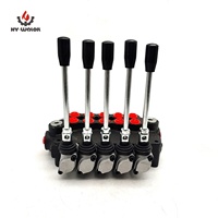 Vanne de commande directionnelle hydraulique pneumatique Hy-Waloil P80, 5 sections, commande manuelle, monobloc pour camion à benne basculante