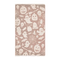 Couverture de jet de canapé personnalisée en coton turc pour la décoration intérieure Halloween Noël jette en gros avec broderie de logo personnalisé