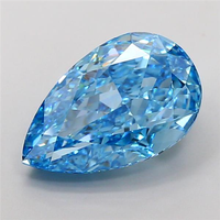 Diamante Azul Cultivado en Laboratorio, Corte Pera, 1 Quilate, Claridad VVS2, Color Azul Fantasía, Diamante Suelto