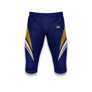 Custom Men's <b>Padded</b> American Football jersey and Pants Blue Gold White Sublimated Athletic Fit Elastic Waist All Seasons - Product Image 5