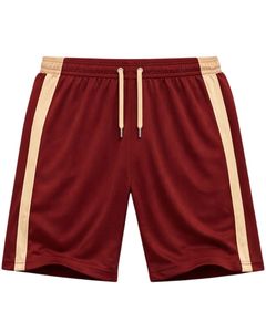 Mens Burgundy Beige Sports T Shirt And Shorts <b>Set</b> Breathable Quick Dry Gym Wear Athletic Running Training Activewear Outfit <b>Set</b> - Product Image 4
