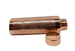 Bouteille d'eau classique en cuivre anti-fuite avec motif floral noir, gourde de voyage réutilisable avec couvercle métallique pour usage domestique - Product Image 4