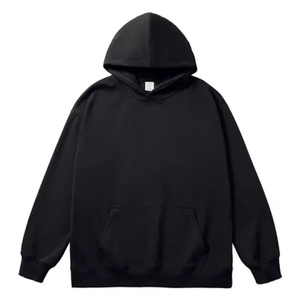 Heavyweight 100% Cotton Men's Hoodie With Puff Print Drak <b>Brown</b> Causal Streetwear Pullover Heavyweight 100% Cotton Men's Hoodie - Product Image 1