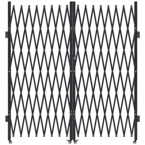 Cancello di Sicurezza Pieghevole Doppio con Design a Forbice Bloccabile, Ruote Girevoli a 360 Gradi, Barriera Esterna Retrattile in Acciaio - Product Image 1