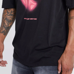 เสื้อยืดโอเวอร์ไซส์ผู้ชายไซส์ใหญ่ ดีไซน์เรียบง่าย ทรงหลวม ไหล่ตก คอกลม แขนสั้น ผ้าฝ้าย 100% - Product Image 5
