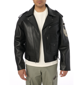 Veste Avirex en cuir de vachette véritable gaufré, coupe-vent, style streetwear, qualité supérieure, vente en gros, personnalisable, très demandée - Product Image 3