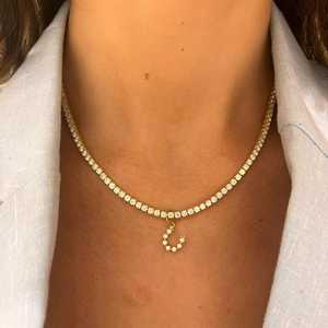 Minimalist Horseshoe Charm Delicate Elegant Lab Grown Diamond Solitaire Lucky <b>Pendant</b> 14K 18K <b>Solid</b> <b>Gold</b> Women's Gift Jewelry - Product Image 2